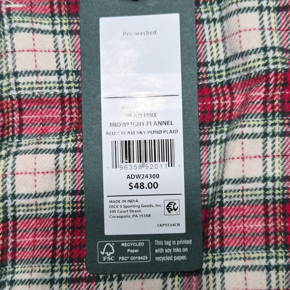 Alpine Design Red and White Plaid Button Down Shirt NWT Size M - Picture 9 of 12